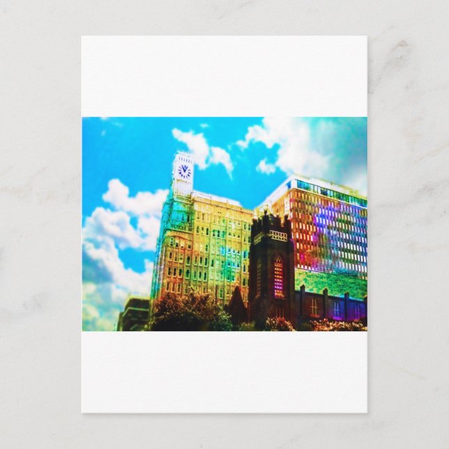 Carte Postale centre-ville animé (Devant)