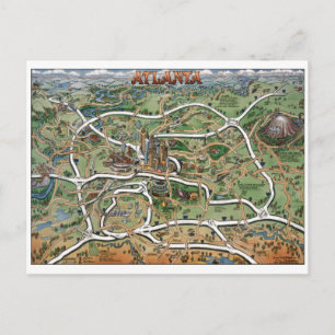 Carte Postale Centre-ville Atlanta Géorgie