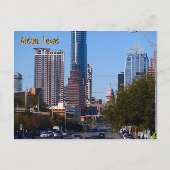Carte Postale Centre-ville d'Austin, Texas, Zoomed (Devant)