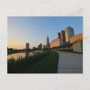 Carte Postale Centre-ville de Columbus, Ohio au coucher du solei