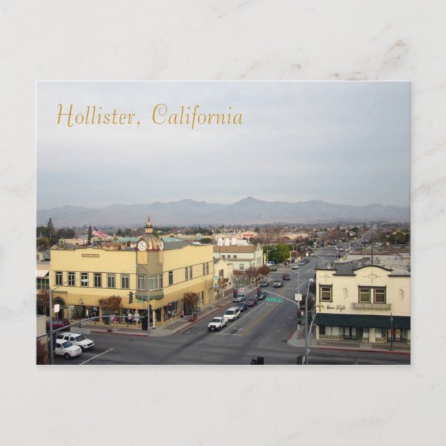 Carte Postale Centre-ville de Hollister, Californie (Devant)