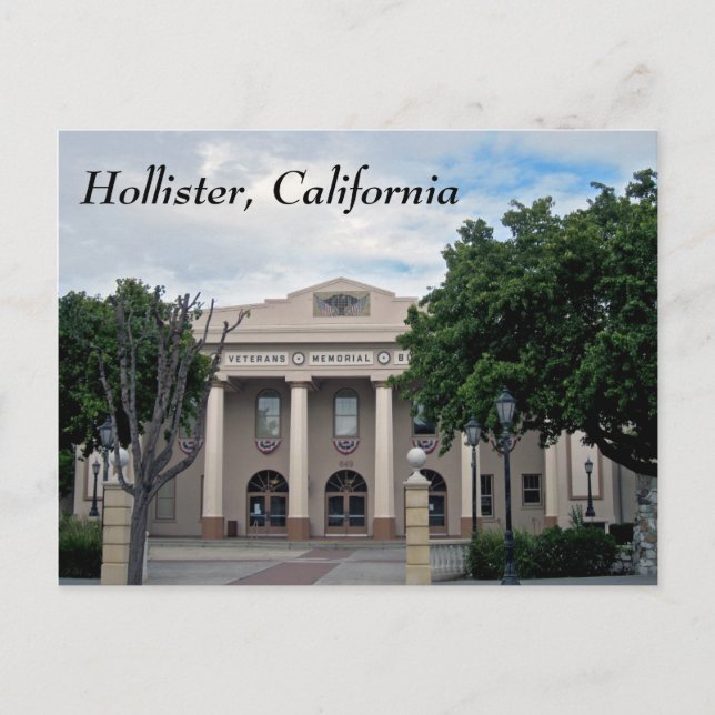 Carte Postale Centre-ville de Hollister, Californie (Devant)