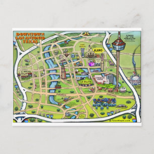 Carte Postale Centre-ville de San Antonio Texas