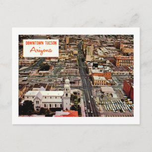 Carte Postale Centre-ville de Tucson, Arizona Vintage