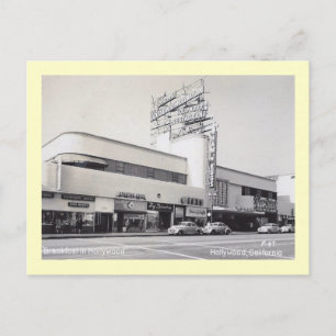 Carte Postale Centre-ville, Hollywood, Californie Vintage