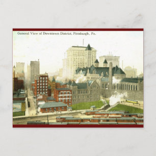Carte Postale Centre-ville, Pittsburgh 1915 Vintage