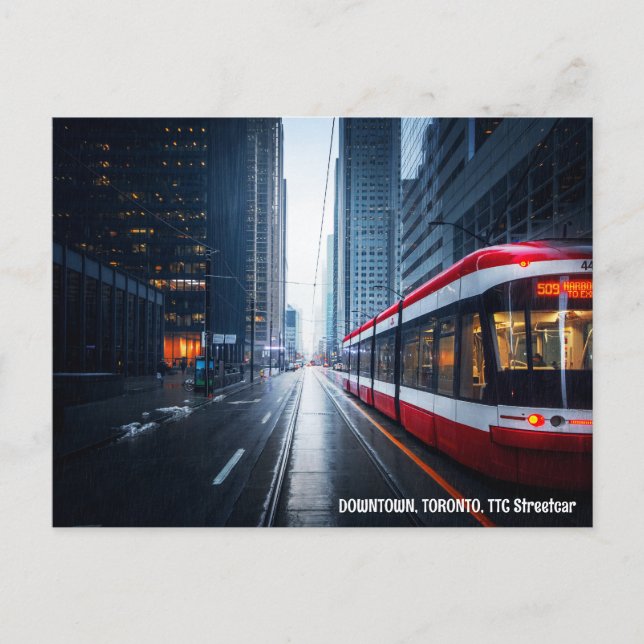 Carte Postale CENTRE-VILLE, TORONTO, TTC Streetcar (Devant)