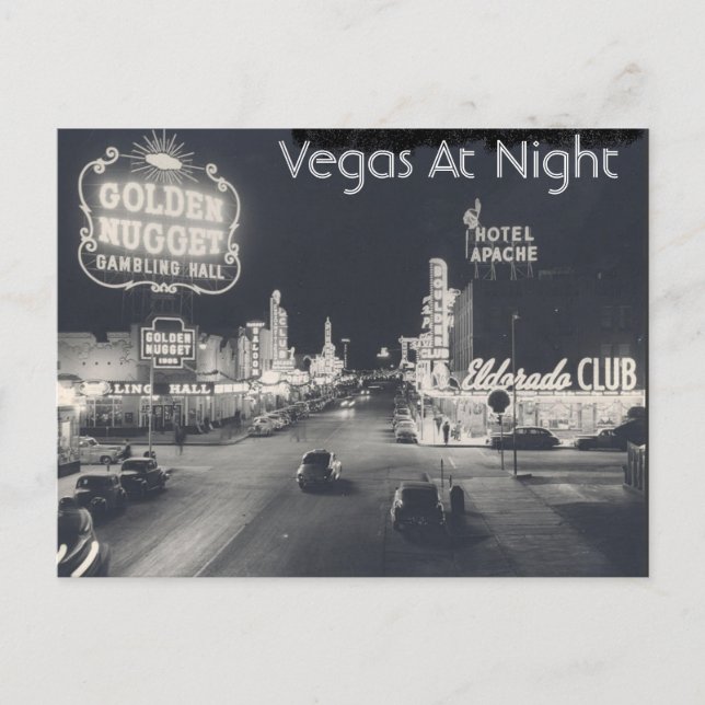 Carte Postale Centre-ville vintage Las Vegas (Devant)