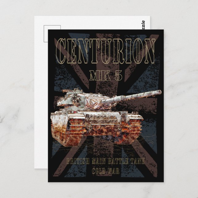 Carte Postale Centurion MK 5 MBT. Batterie principale britanniqu (Devant / Derrière)