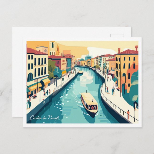 Carte Postale Cerchia dei Navigli Milan ItalieI Travel (Devant / Derrière)