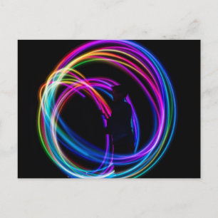 Carte Postale cercle arc-en-ciel néon