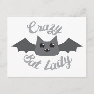 Carte Postale cercle dame de chauve-souris fou