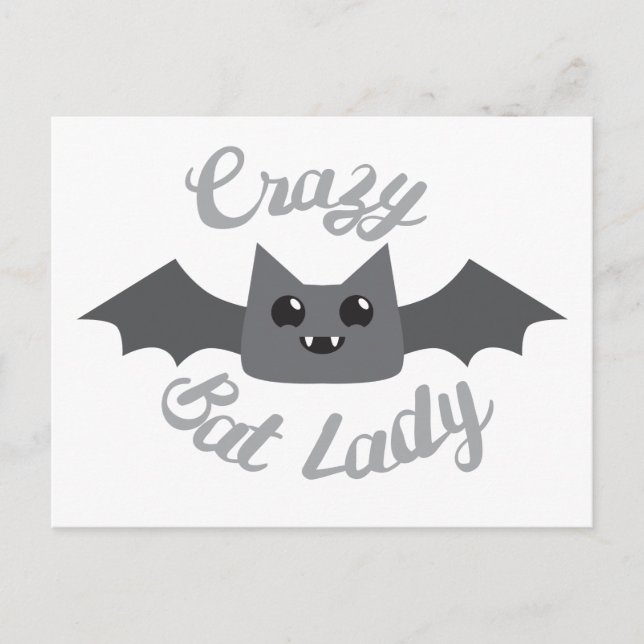 Carte Postale cercle dame de chauve-souris fou (Devant)