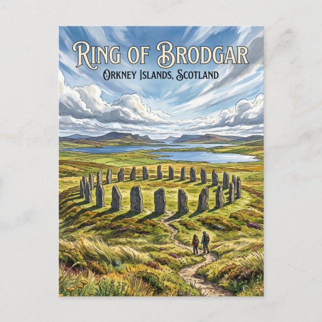 Carte Postale Cercle de Brodgar Écosse (Devant)