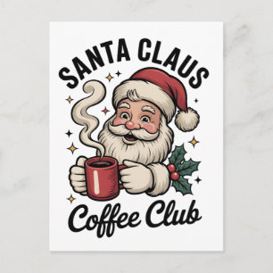 Carte Postale Cercle de Café Père Noël Caféine Noël