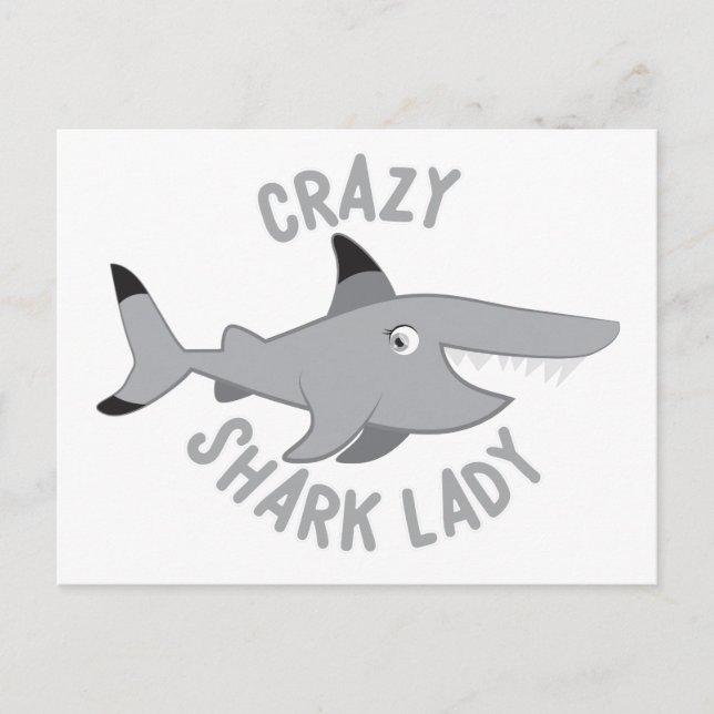 Carte Postale cercle de dame de requin fou (Devant)