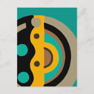 Carte Postale Cercle de déco en or et Turquoise