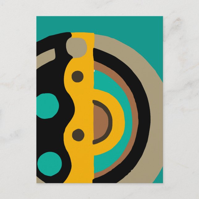 Carte Postale Cercle de déco en or et Turquoise (Devant)