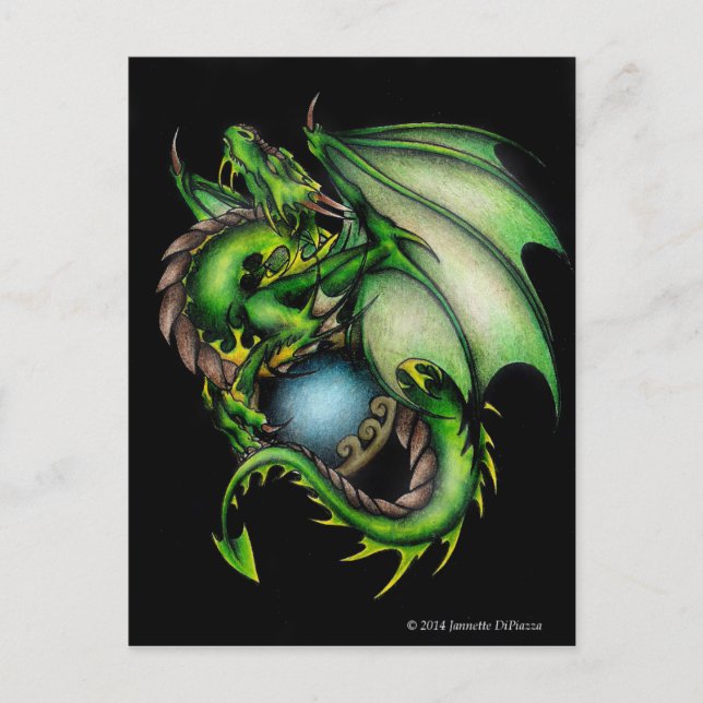 Carte Postale Cercle de dragon vert.jpeg (Devant)