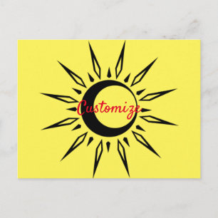 Carte Postale Cercle de tonnerre Croissant de lune Soleil brilla