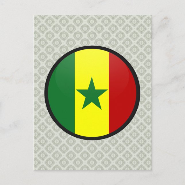 Carte Postale Cercle Drapeau de qualité Sénégal (Devant)
