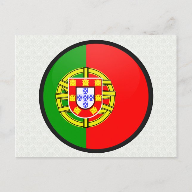 Carte Postale Cercle du drapeau de qualité portugaise (Devant)