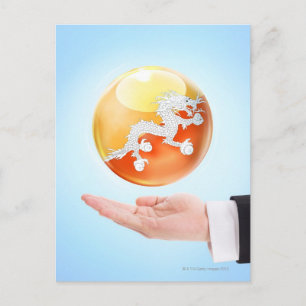 Carte Postale cercle, sphère, orb, boule, main, mâle, bureau