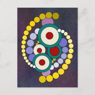 Carte Postale Cercles Artwork Abstrait