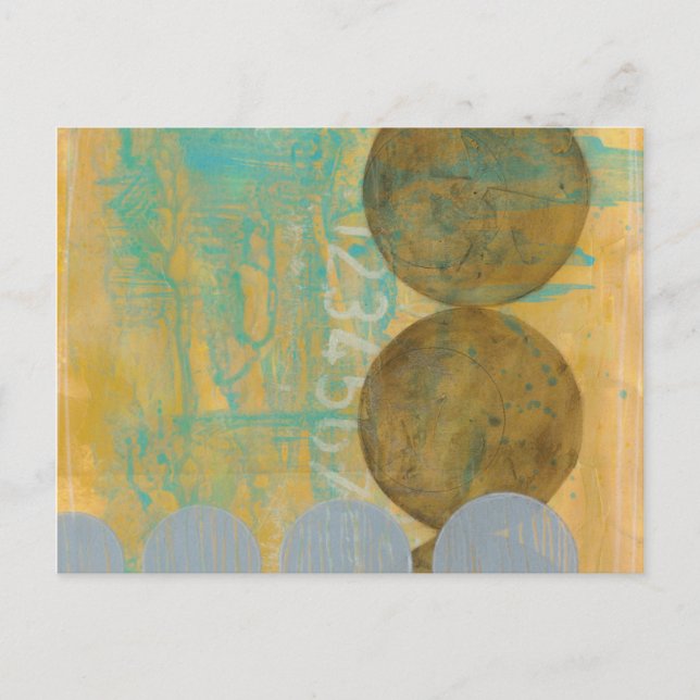 Carte Postale Cercles Brown et gris foncés avec des nombres (Devant)