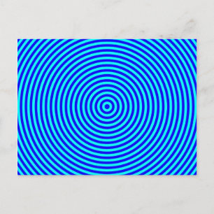 Carte Postale Cercles Concentrés Bleus Aqua