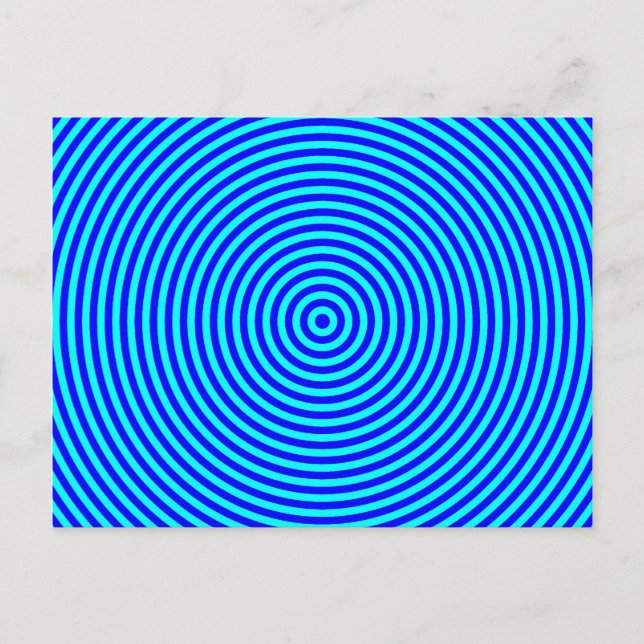 Carte Postale Cercles concentriques bleu aqua (Devant)