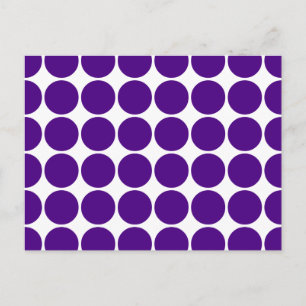 Carte Postale Cercles et points de points de polka : Pois violet