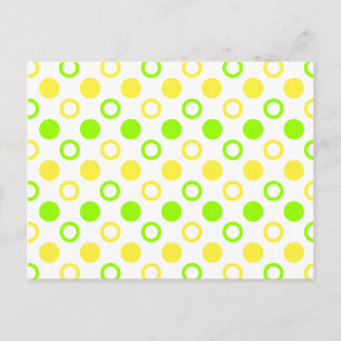 Carte Postale Cercles Et Pois De Citron Et De Lime