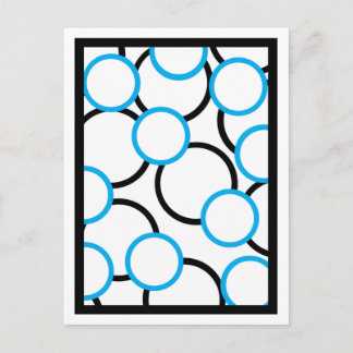 Carte Postale Cercles noirs et turquoise