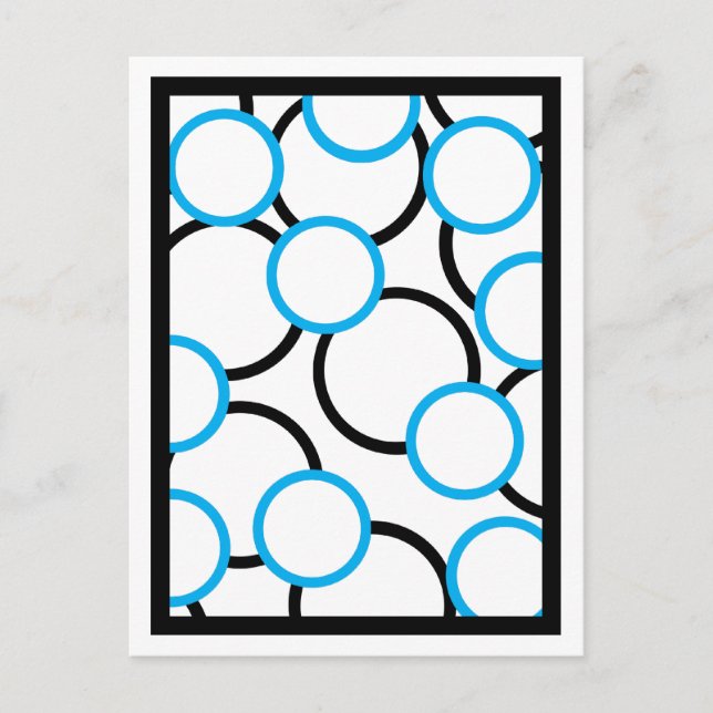 Carte Postale Cercles noirs et turquoise (Devant)