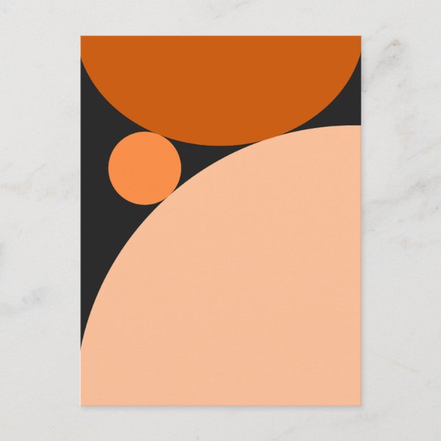 Carte Postale Cercles Orange et Pêche Abstraits (Devant)