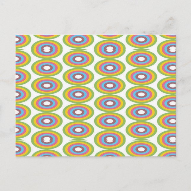 Carte Postale Cercles rétro motif (Devant)