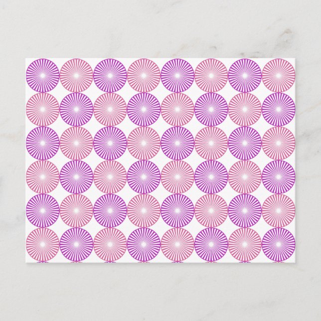 Carte Postale Cercles rose et violet motif (Devant)