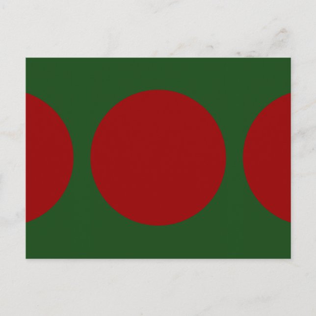 Carte Postale Cercles rouges sur vert (Devant)