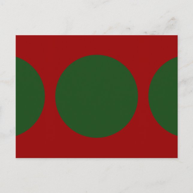 Carte Postale Cercles verts en rouge (Devant)