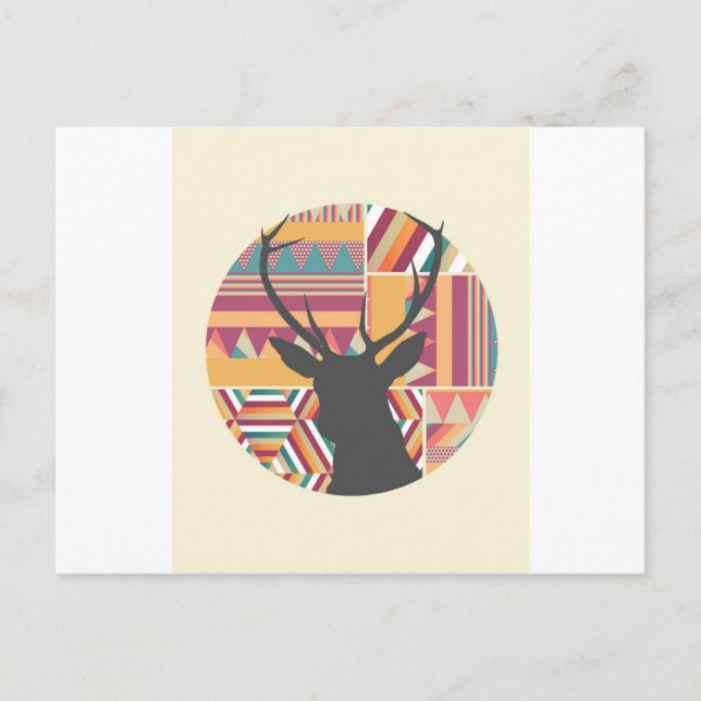 Carte Postale Cerf circulaire (Devant)