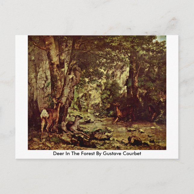 Carte Postale Cerf Dans La Forêt Par Gustave Courbet (Devant)