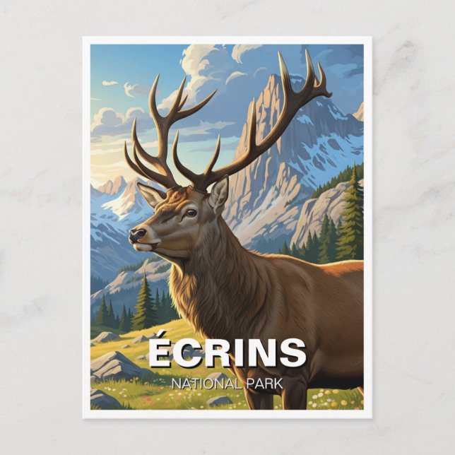 Carte Postale Cerf dans le Parc national des Écrins France Voyag (Devant)