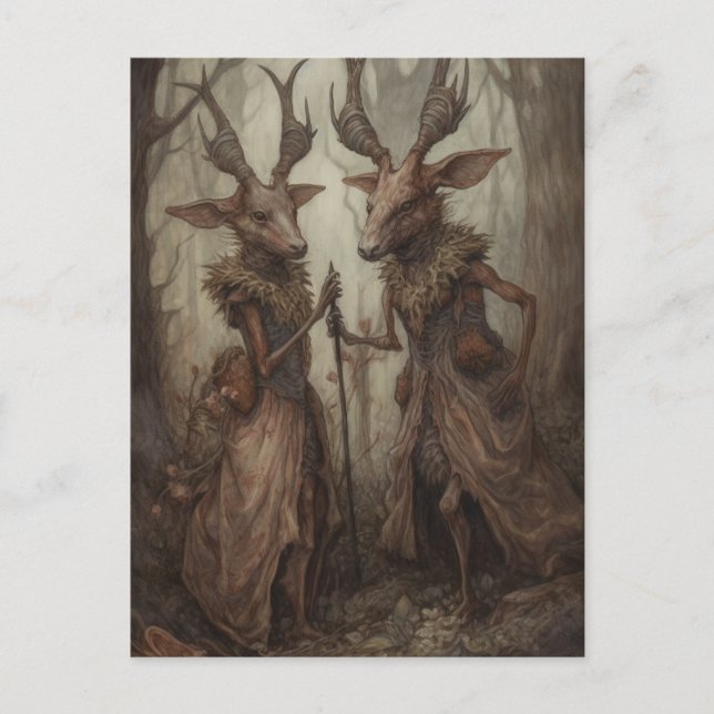 Carte postale Cerf dans les bois (Devant)