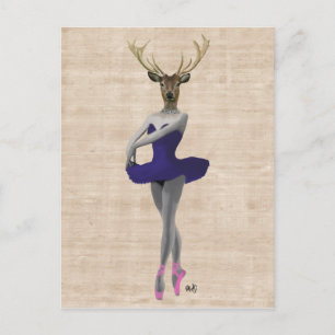 Carte Postale Cerf de ballet en bleu