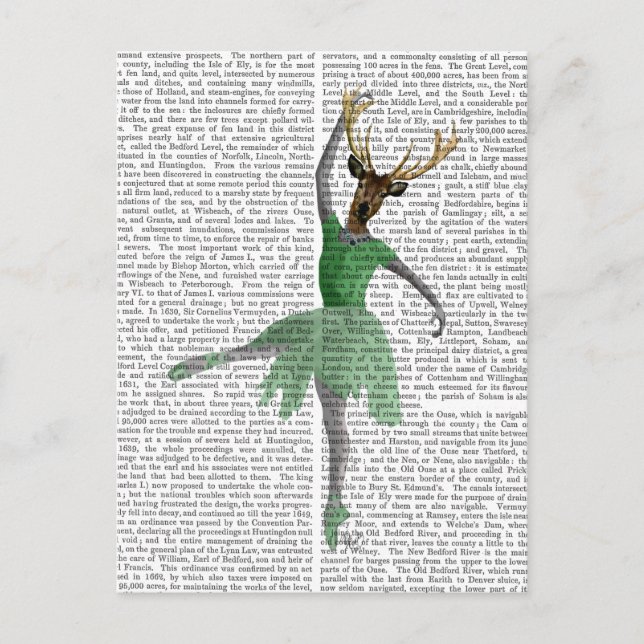 Carte Postale Cerf de ballet en vert (Devant)