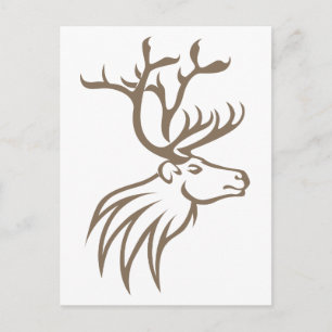 Carte Postale Cerf de caribou souriant