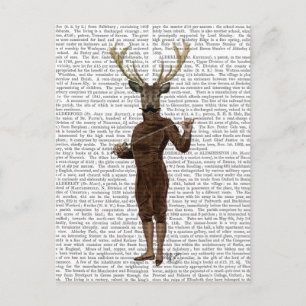 Carte Postale Cerf de clôture plein