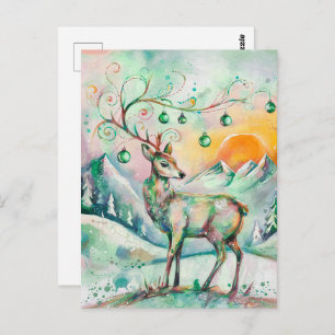 Carte Postale Cerf de Noël