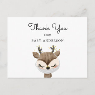 Carte Postale Cerf en Baby shower Masque Merci